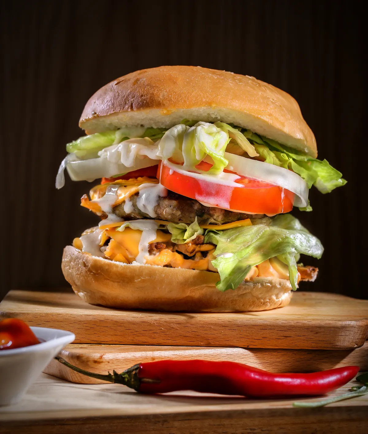 Smash burger double cheddar — Le Comptoir d'Auguste